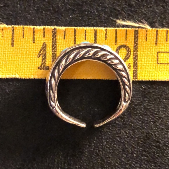 Natural Opal/925 Israel 🇮🇱 Solid Sterling Silver Slit Back Adjustable Ring - Picture 14 of 15